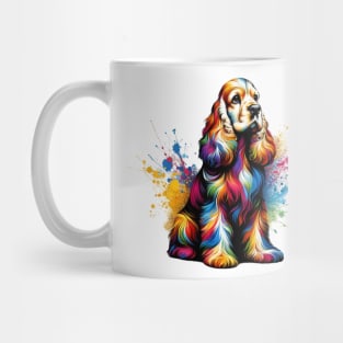 Cocker Spaniel Captured in Colorful Splash Art Mug